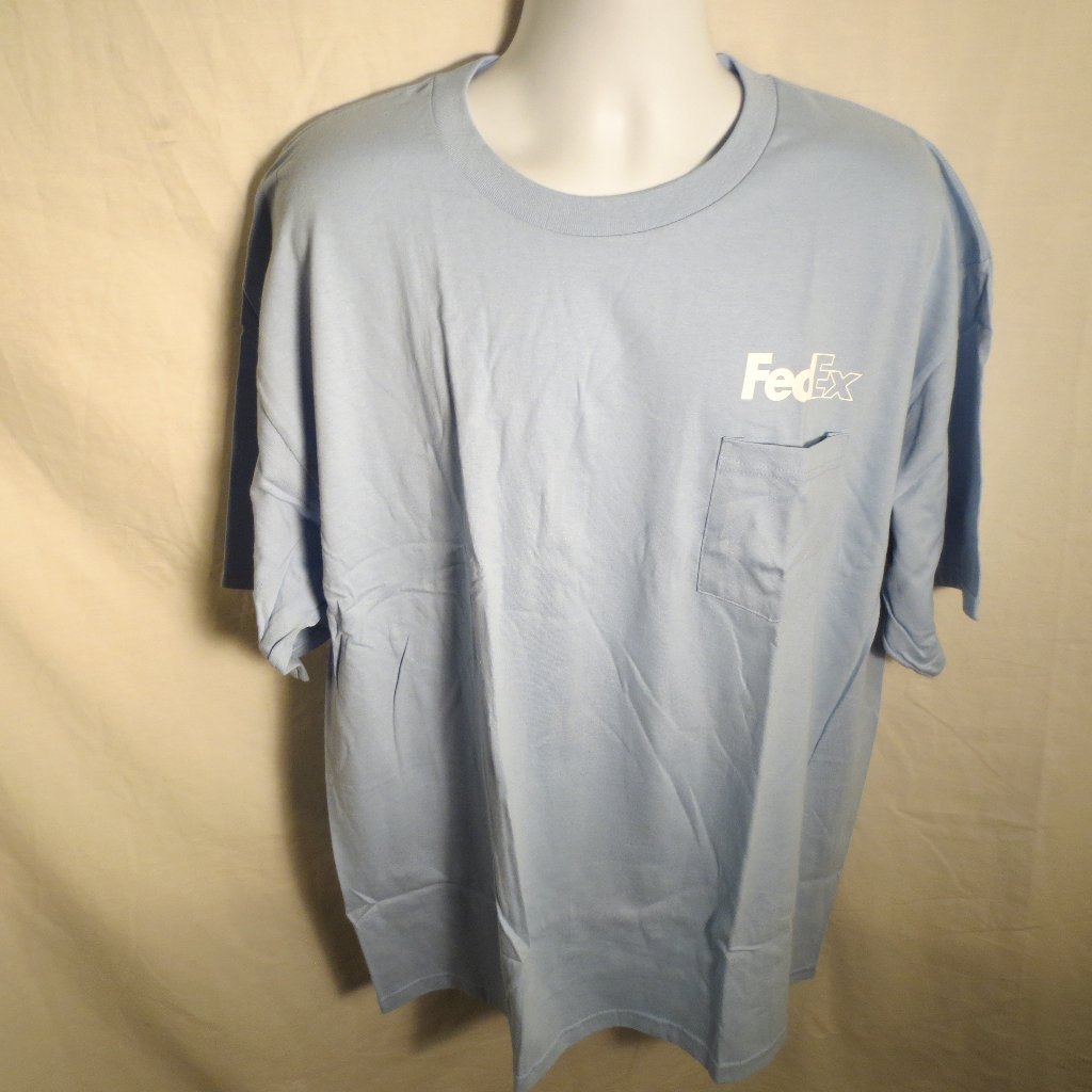 Fedex S/S Uniform / Work Tee Shirt - Light Blue / White - Xxl - New W/ Tag